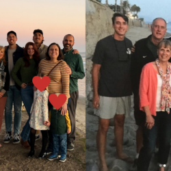 Family pictures on the beach, 2022 and 2014